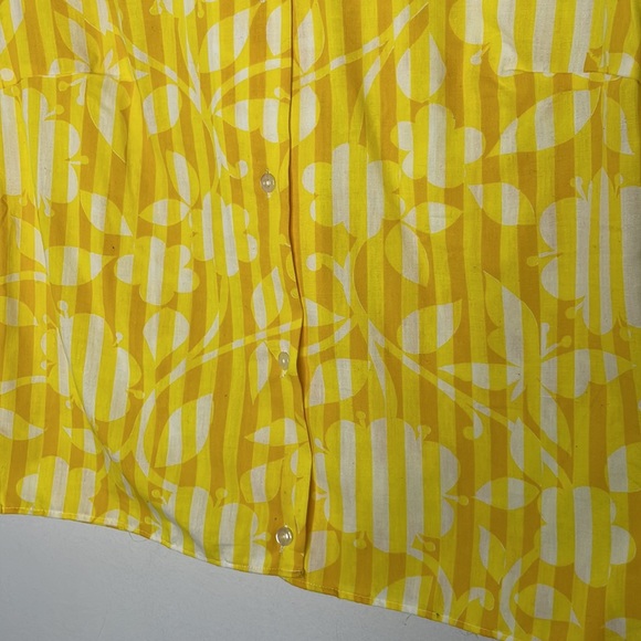 Vintage 70’s retro floral stripes bright sleeveless blouse - Picture 3 of 6